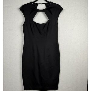 Cache Womens Black Cutout Geometric Neckline Sheath Dress Size 10 NWT 57700-01-E